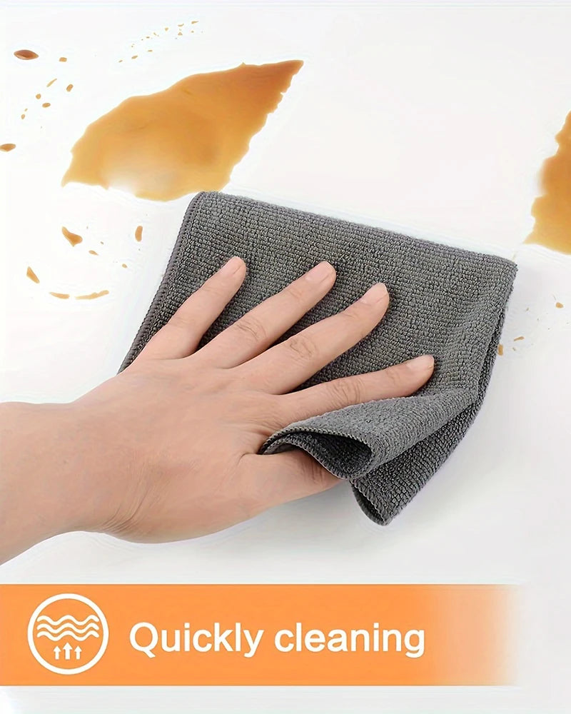 Microfiber Cleaning Cloths - Ultra Absorbent, Stain & Grease Removal Towels For Kitchen, Bathroom, Car & Glass - Dura