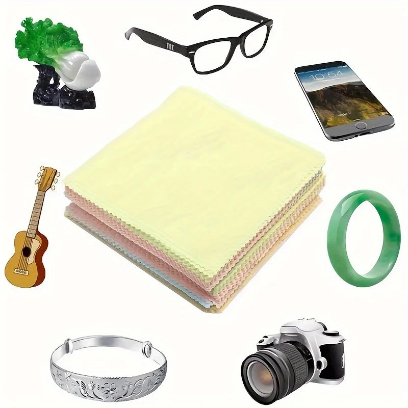 Microfiber Cleaning Cloths for Glasses Phone Screens Jewelry Random Colors Thick Soft Cleaning Wipes for Maintenance & Polishing