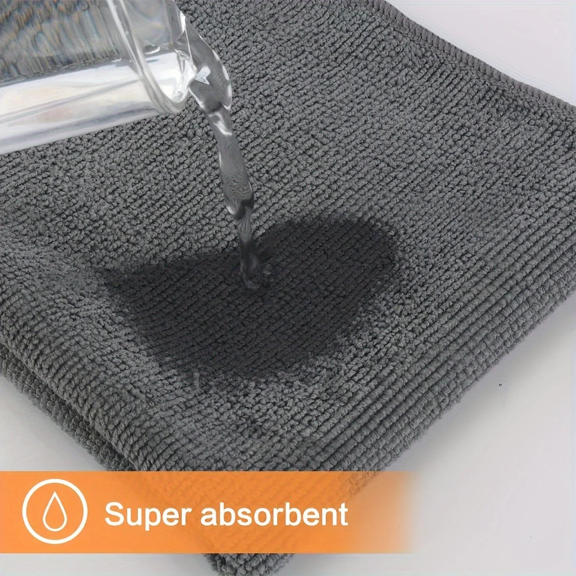 Microfiber Cleaning Cloths - Ultra Absorbent, Stain & Grease Removal Towels For Kitchen, Bathroom, Car & Glass - Dura